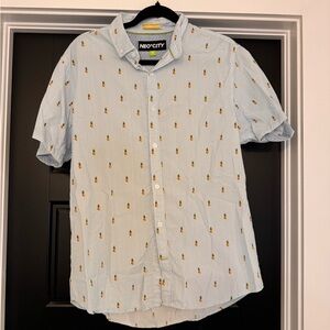 Pineapple Button Up Tropical Shirt